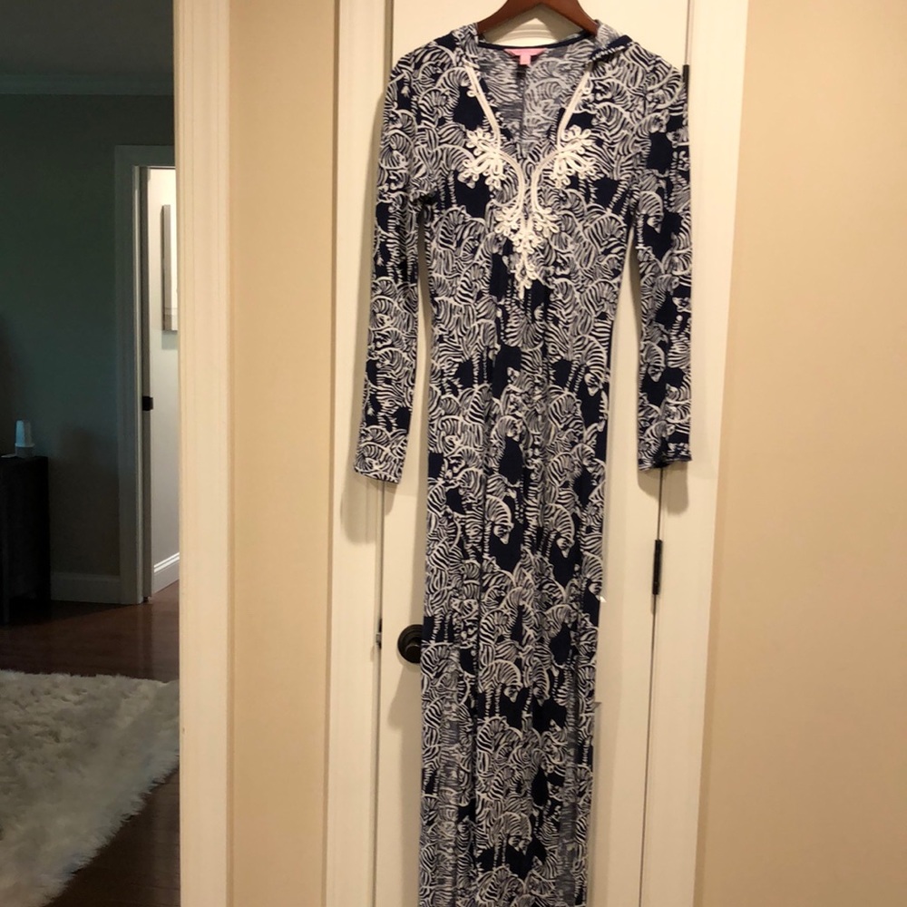 Lilly Pulitzer Terry hooded coastal maxi dress